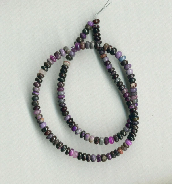 SUGILITE BUSTAMITE RICHTERITE 5-6MM PUEBLO RONDELLE BEADS - 18" Strand - 333E SUGILITE BUSTAMITE RICHTERITE 5-6MM PUEBLO RONDELLE BEADS - 18" Strand - 333E