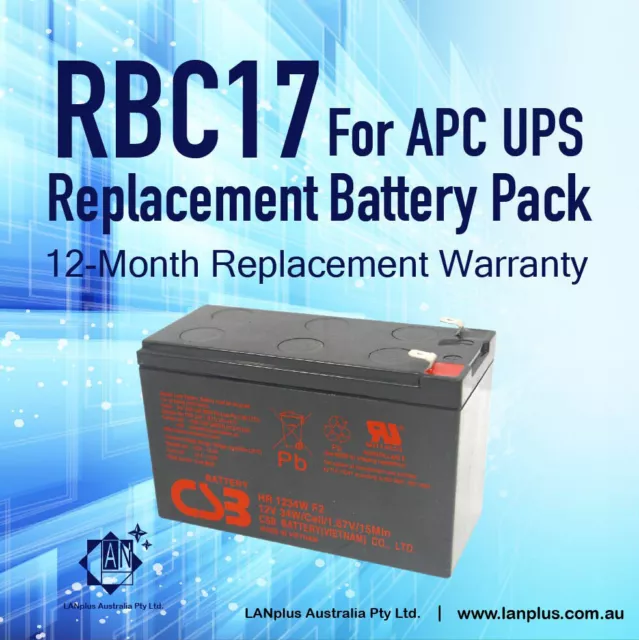 New CSB OEM Replacement Battery Pack RBC17 for APC 650 700 Tower UPS Warranty