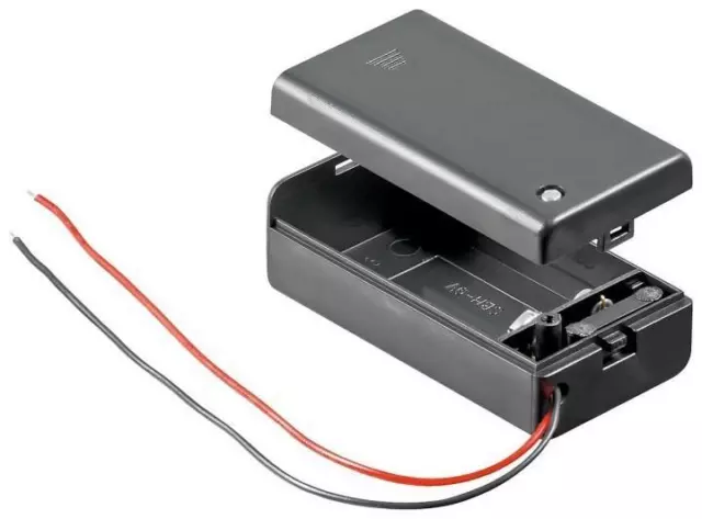 Support pour 1x Pile Monobloc 9V, Câble de Raccordement Et Manche Boîtier