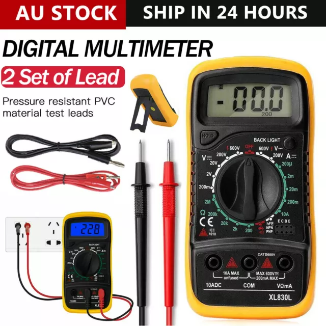 LCD Digital Multimeter Automotive AC/DC Voltmeter Current OHM Meter Multi Tester