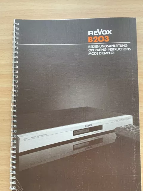 Original REVOX B203 Anleitung User Manual (from Collection) - NEU / NEW!