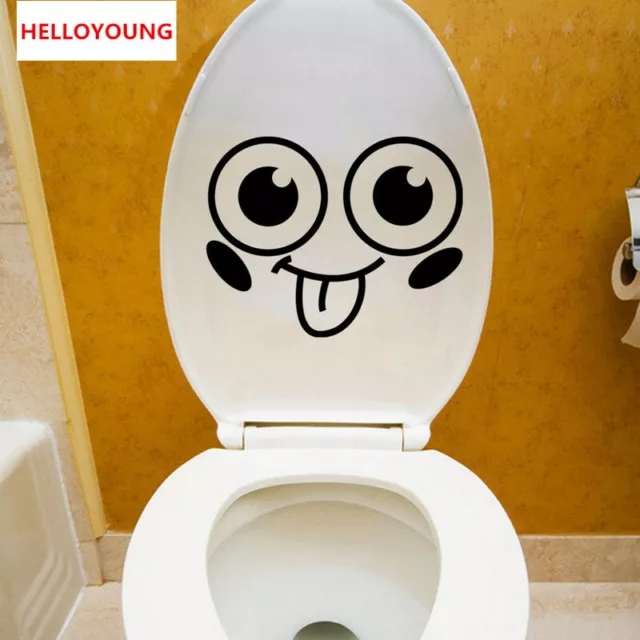 Cartoon Smile Toilet Stickers Wallpapers All-match Style Art Mural Waterproof