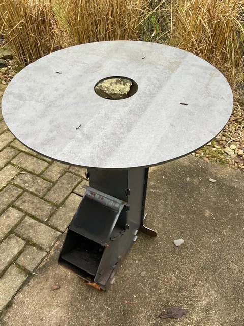 Grillplatte aus 6mm Stahlblech für Raketenofen Rocket Stove mit Deckel