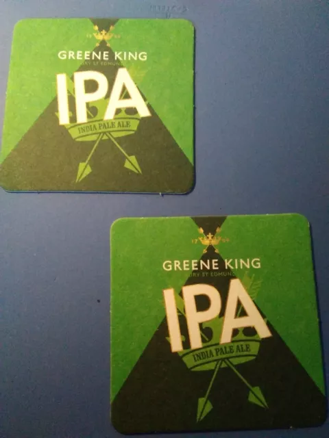 2 New Beer Drip Mat Coasters Pub Bar  Greene King Ipa Brewery