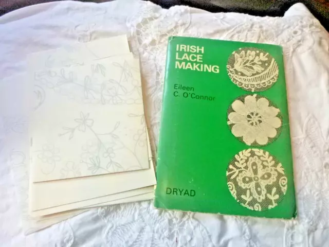 IRISH ENCAJE MAKING E O'Conner folleto más 10 patrones libro estilo billetera original