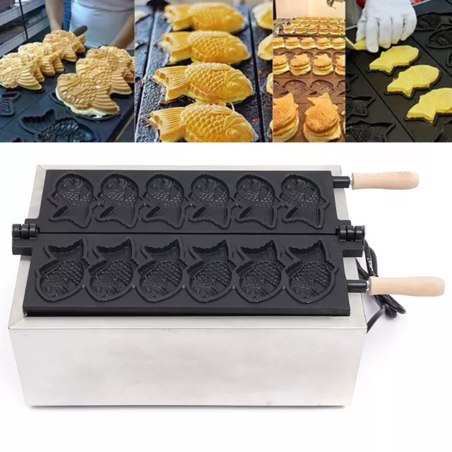 Electric Waffle Maker Machine,Nonstick Commercial Taiyaki Fish-Shaped Mold Baker