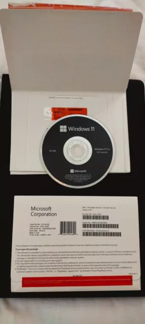 New Microsoft Windows 11 Pro Professional 64 Bit Operating System - And key