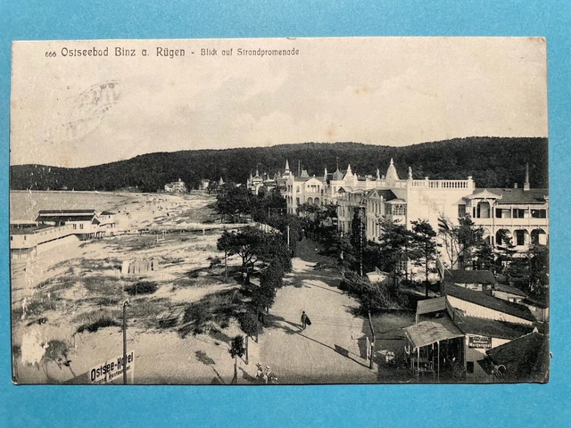 Alte AK von Ostseebad Binz auf Rügen, Blick auf Strandpromenade, gelaufen 1912