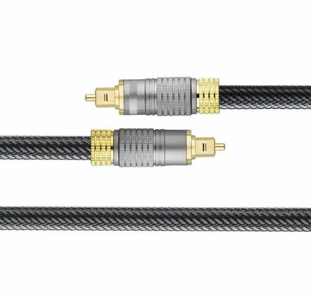 NewUltra Premium Toslink Optical Fibre Cable Gold Plated 5.1 7.1 Digital Audio A 2