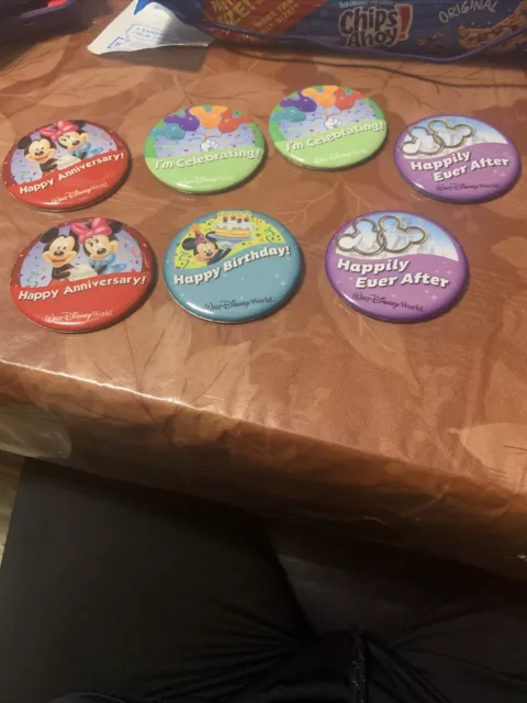 Walt Disney World Park Buttons Happy Birthday Im Celebrating Anniversary Wedding