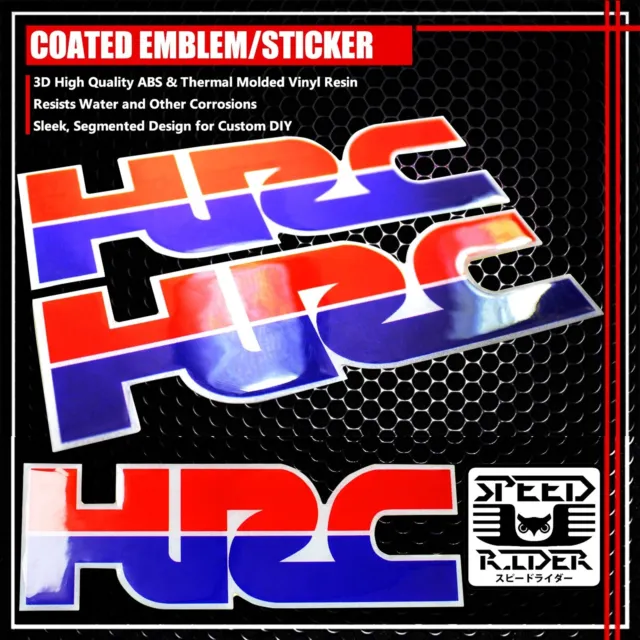 2X 3D Gel Decal Emblem Hrc Logo Fuel Tank/Fender Racing Sticker For Honda Cbr Cb