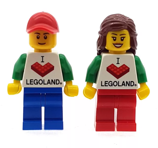 MINIFIGURE LEGO MASCHIO e femmina I LOVE LEGOLAND NUOVE Town