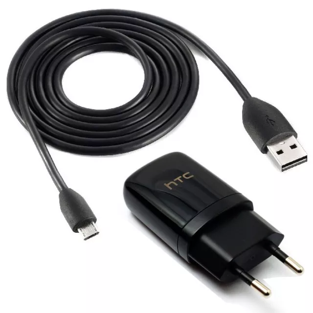 Chargeur Secteur Cordon D'alimentation + Cable De Chargement Usb Original Htc