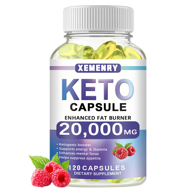 Suplemento cetogénico Keto BHB Cápsulas para bajar de peso 20.000 mg 60 cápsulas
