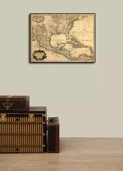 North America 1703 Historic Spanish Territory Vintage Style Map - 18x24 3