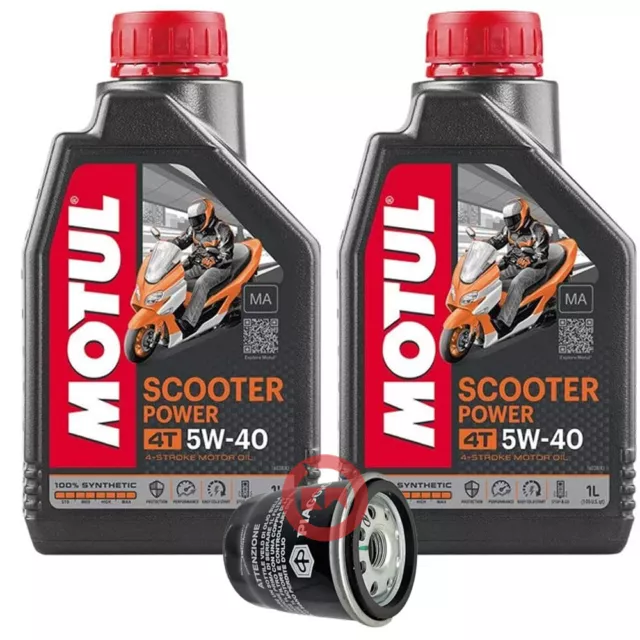 TAGLIANDO 2L OLIO MOTUL 5w40 + FILTRO PIAGGIO VESPA GTS SUPER ie 300 2008-2015