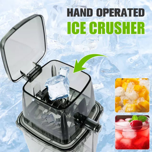 Manual Ice Crusher Portable Hand Crank Ice Shaver Mini Rotary Ice Breaker LiDSU