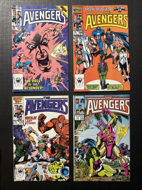 Avengers 265, 266, 274, 278 (1986, Marvel) HIGH GRADE - VINTAGE COMIC BOOK LOT F