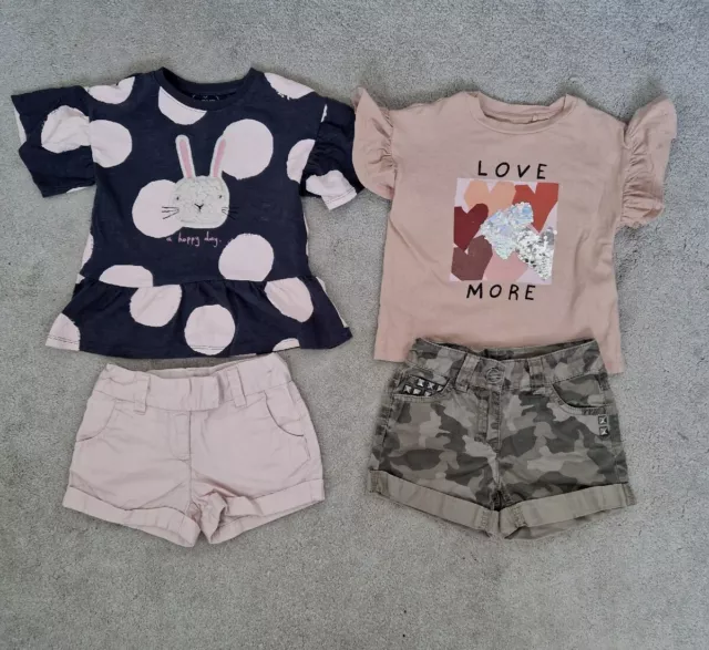 Next Girls Very Nice  Summer  Set Bundle Shorts & Tops T-Shirt Age 3-4 Years