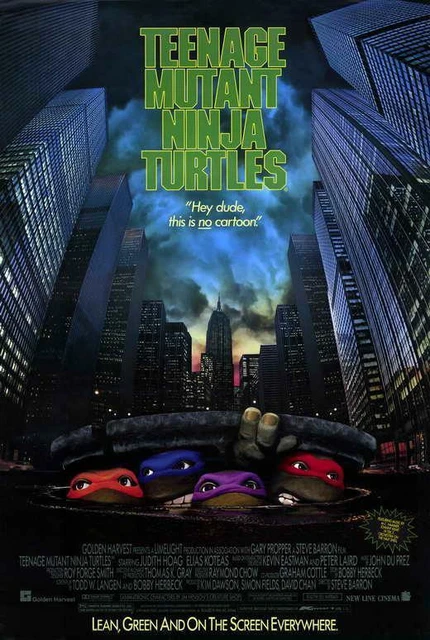 TEENAGE MUTANT NINJA TURTLES: THE MOVIE POSTER 11 x 17 Judith Hoag, Style A
