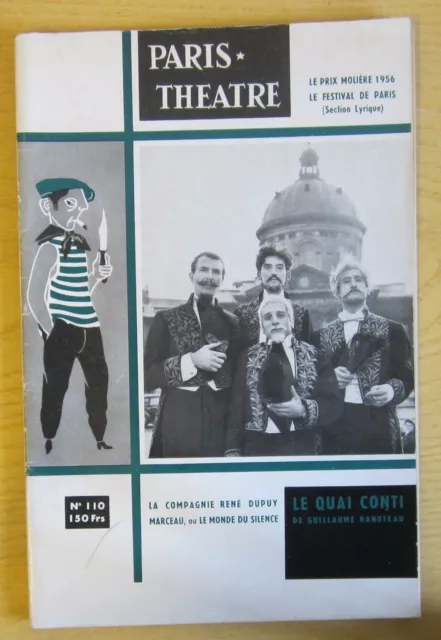 Paris Théâtre n° 110 Prix Molière 1956 Les Bas Fonds - Marceau le monde du silen