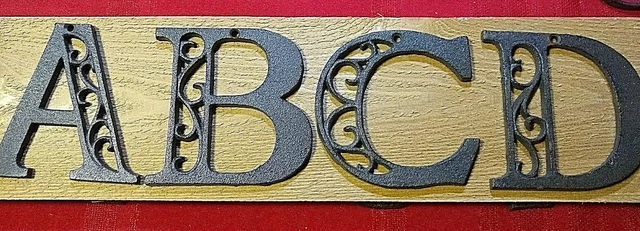 Alphabet House Letters Q Antique Brown Cast Iron Metal Large 4.5" Indoor Outdoor 3