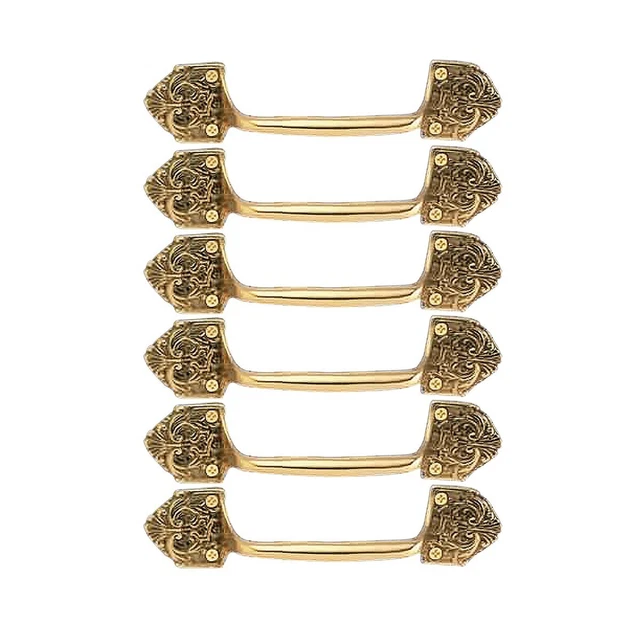 Ornate Cabinet Pull Drawer Handle Heavy Solid Brass Pack of 6 Renovators Supply