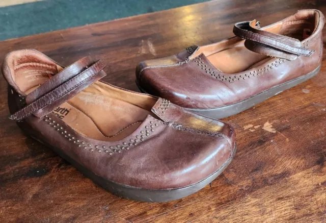 Kalso Earth Shoes Womens Size 7B Leather Mahogany Comfortable Mary Jane Strap