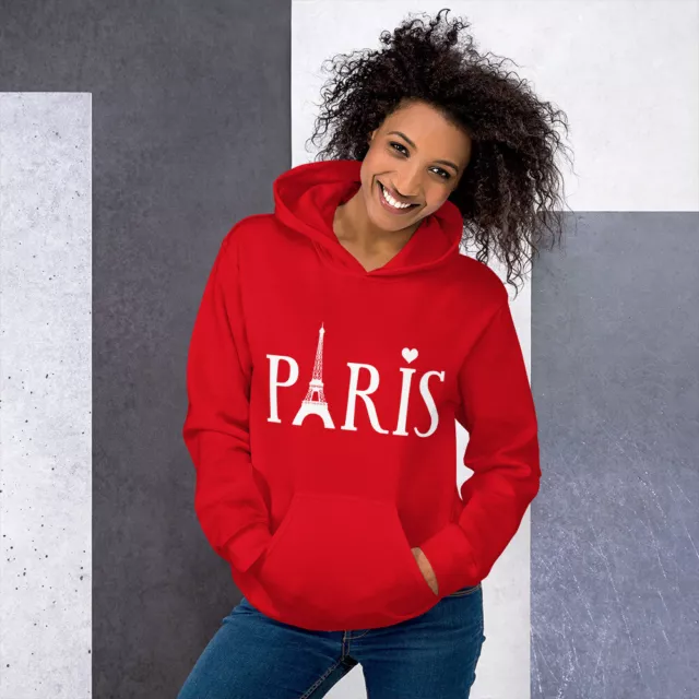 LOVE PARIS HOODIE - France Eiffel Tower Heart French Hoodie- Many Colors & Sizes