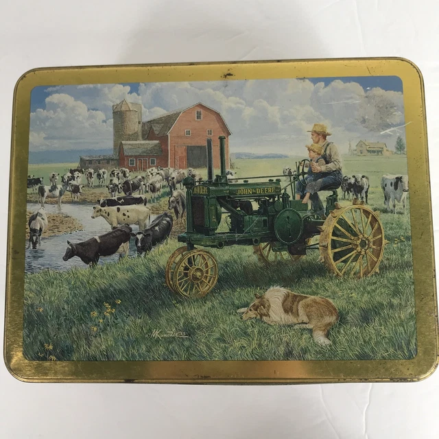 Case Stationery 1995 Mort Kunstler JOHN DEERE Collectors Tin Only Made USA VTG