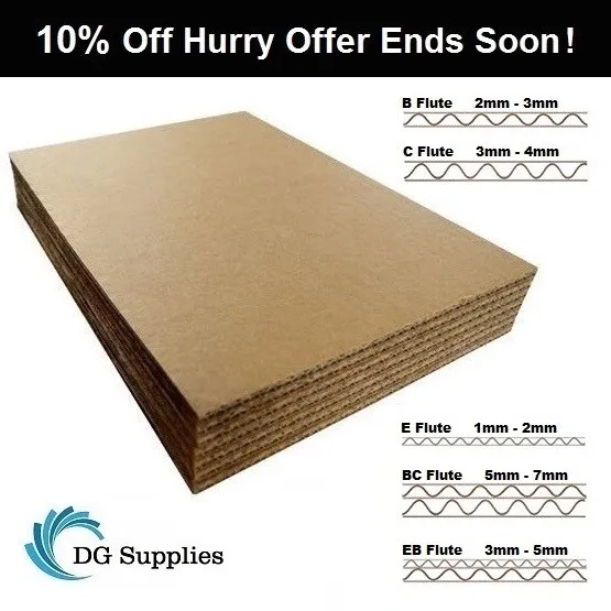 Brown Cardboard Corrugated Sheets Pads Divider Art Craft Board A5 A4 A3 A2 A1 A0