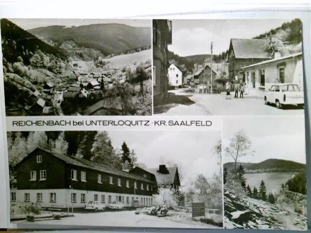 Reichenbach bei Unterloquitz im Kr. Saalfeld. Alte Mehrbild AK s/w. Ortsansicht,