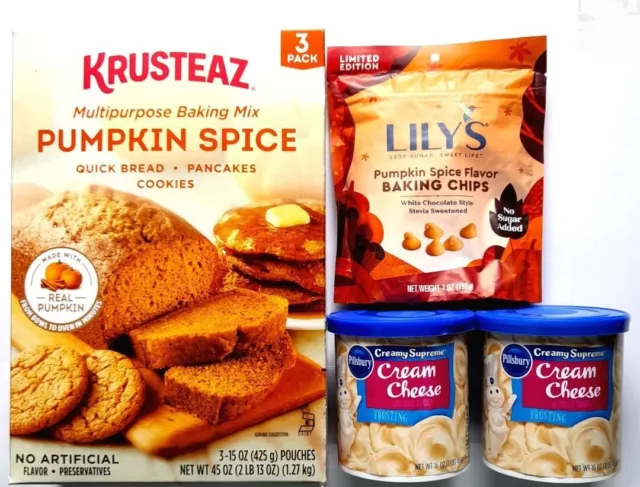 Krusteaz Mix da forno ""Pumkin Spice"" pane, crema formaggio gelato, zucca patatine USA