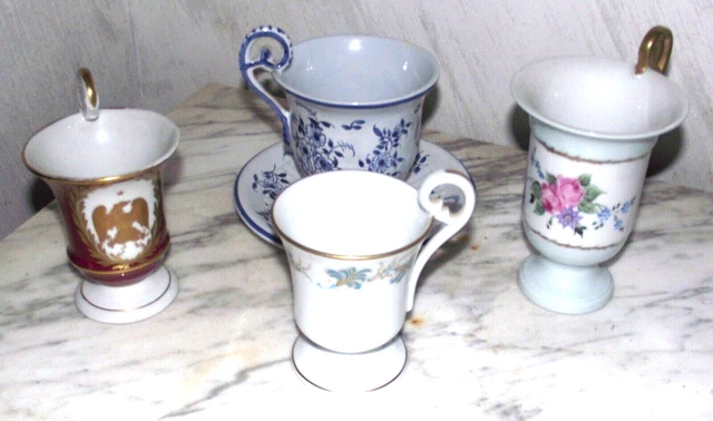 Lot De 5 Mazagrans En Céramique Déco Scène Galante - Motif Coloré - Occasion