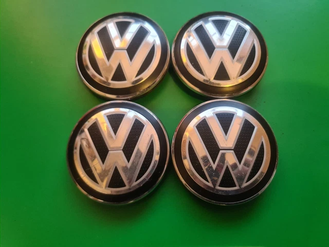 VW Alloy Wheel Centre Caps Hub Covers 65mm 5G0601171 Emblem Black