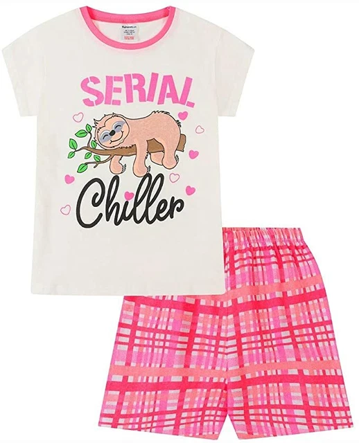 Older Girls Sloth Serial Chiller Short Pajamas Pyjamas Age 11-16 Years Shorties