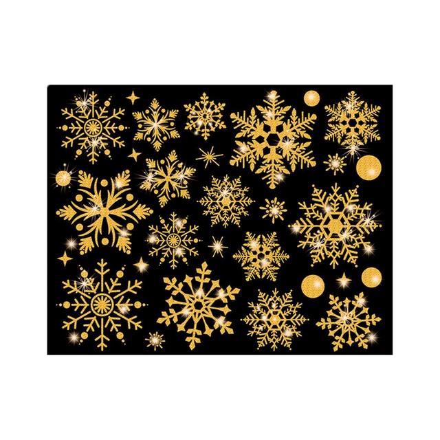 Adesivi da parete fiocco di neve scintillante natalizio festa classe decalcomanie da parete forme