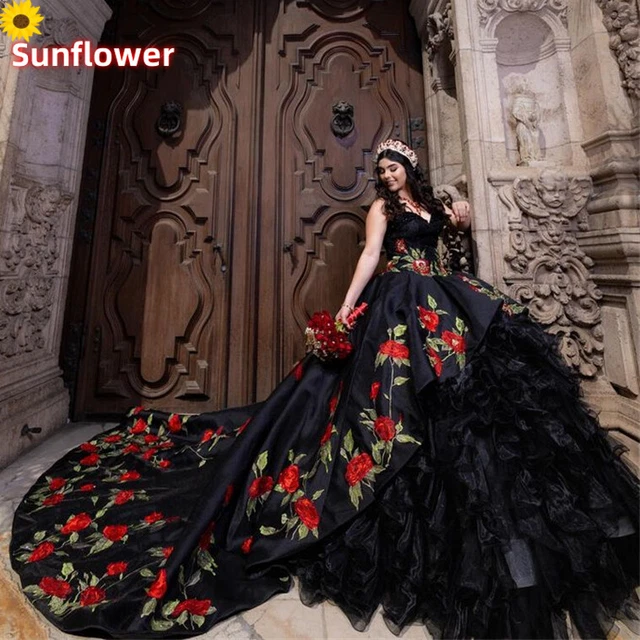 princess polly baby blue dress RED AND BLACK Quinceanera Dresses 15 Years Formal Ball Gown Pageant Evening  Gown $147.70