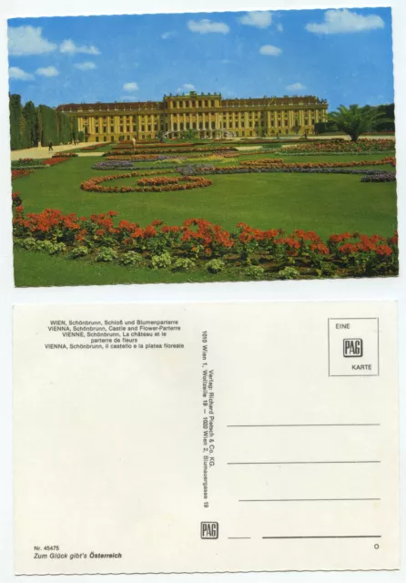 17436 - Vienna - Schönbrunn - castle and flower floor - old postcard