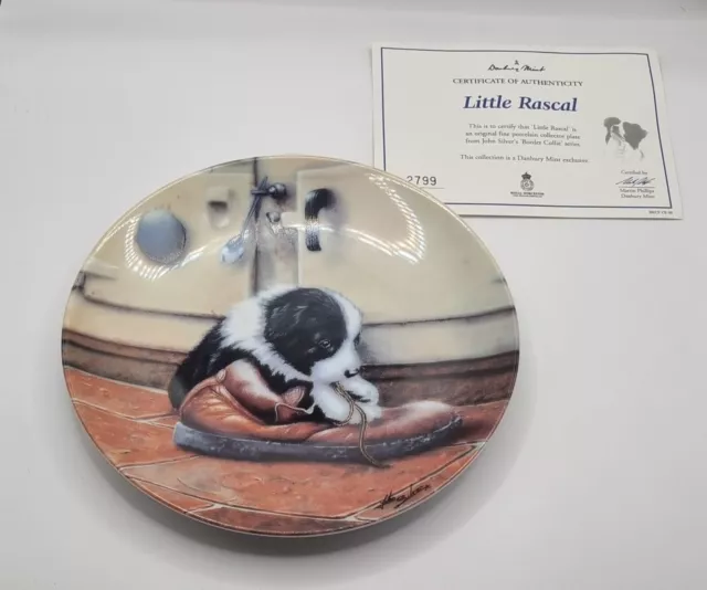 Royal Worcester Danbury Mint Border Collie Plate Little Rascal Collectable Dogs