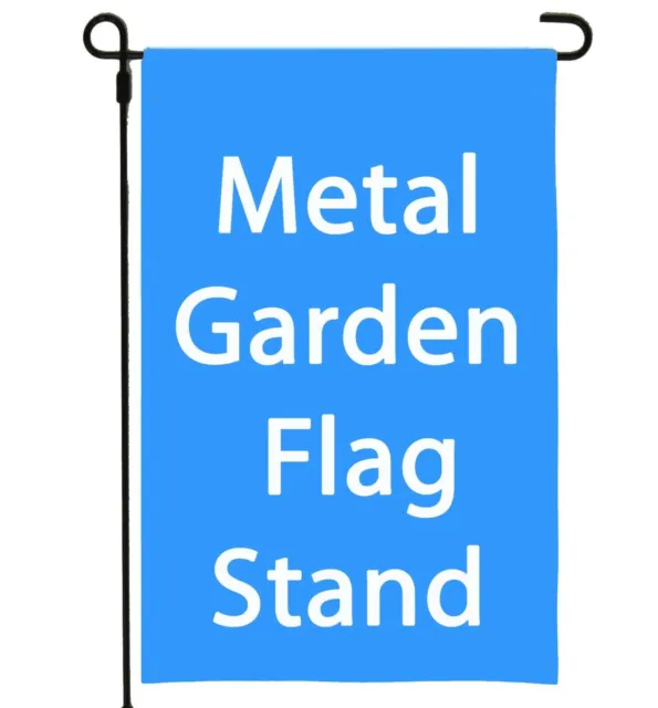 Garden Yard Flag Stand Holder  Metal Heavy Duty Iron Outdoor Decor 14" Wide