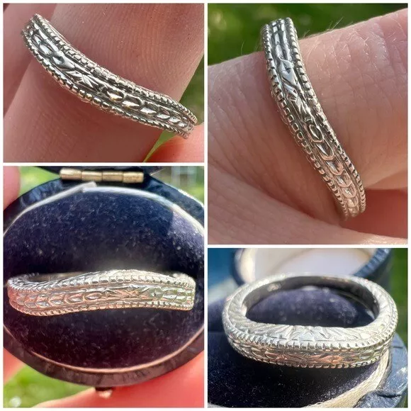 Vintage solid 14k gold art deco filigree band-very nice! MOVING SALE!