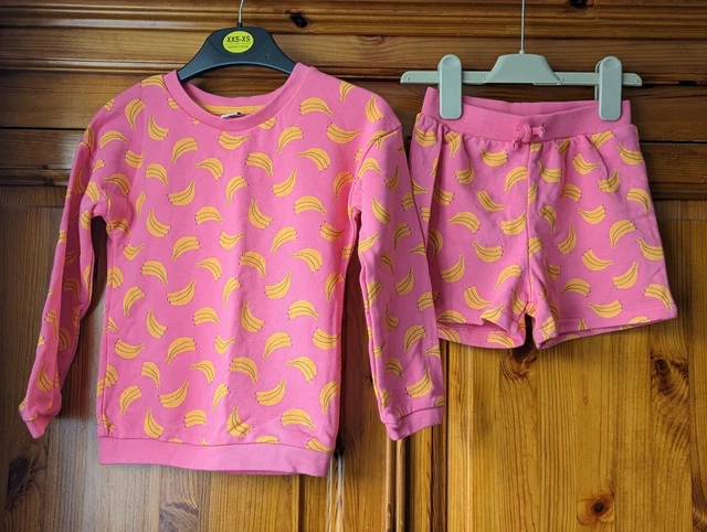 TU Pink Banana Set Suit Shirts Jumper 4-5 Years Banana  Kids Girls