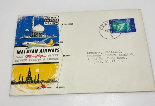 1963 Malayan Airways 1st Flight Kuala Lumpur - Bangkok