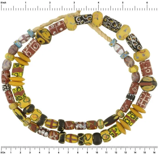 African trade antique beads millefiori fancy French cross Venetian glass jewelry
