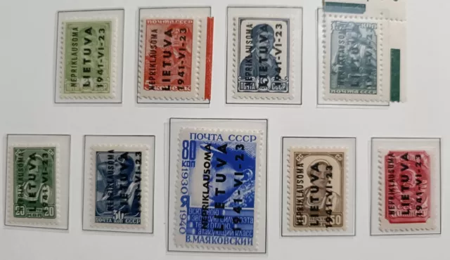 German Occupation Lithuania  Mi# 1-9 ** MNH 1941