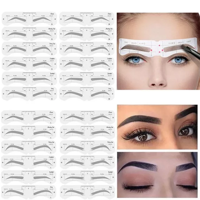 6 styles Eyebrow Shaping Stencils Grooming Shaper Template Makeup Tool Kit -