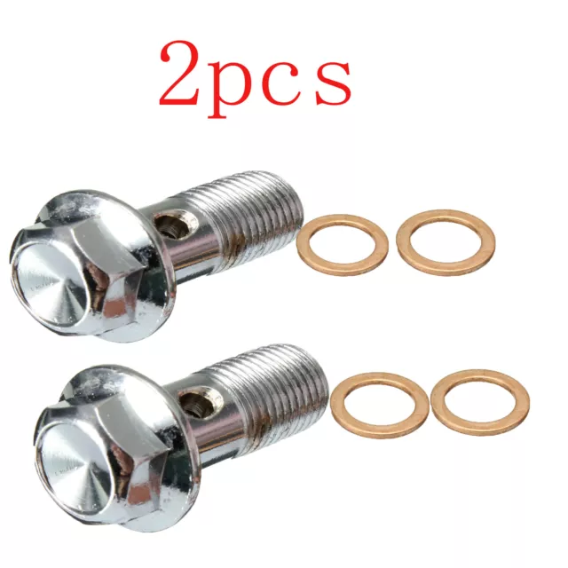 2x Motorcycle Stainless Brake Banjo Bolt M10 x 1.0mm Caliper Master Cylinder DTM