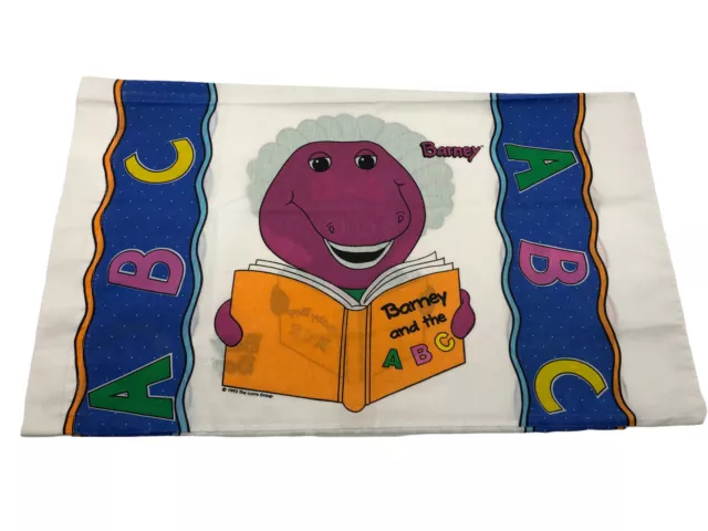 Funda de almohada Barney The Purple Dinosaur & Baby Bop ABC vintage