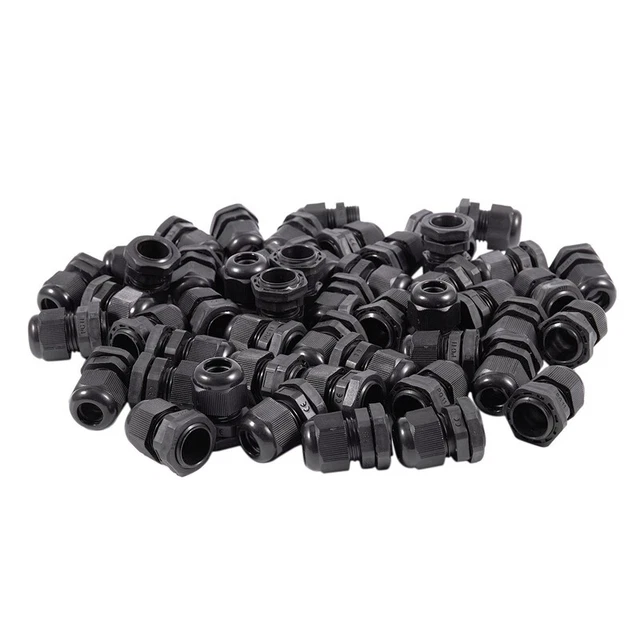 50 x spina in plastica nera impermeabile Pg11, diametro cavo 5-10 S8M2